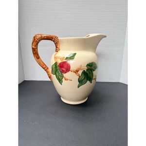 Vintage Franciscan Apple Large Water Pitcher with Ice Lip Hand Painted USA
